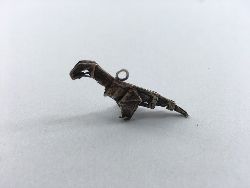 ✴BR's Bole Si ✴ Tyrannosaurus rex fossil necklace - สร้อยคอ - โลหะ สีเงิน
