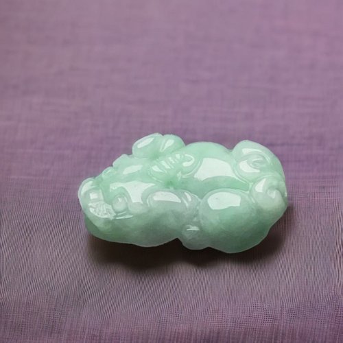 瓔珞珠寶盒 E.L.Jewelry Box 冰糯果綠飄花翡翠貔貅 | 天然緬甸玉翡翠A貨|送禮