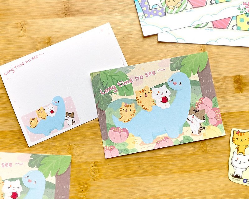 Brave Cat 久しぶりのポストカード - カード・はがき - 紙 多色