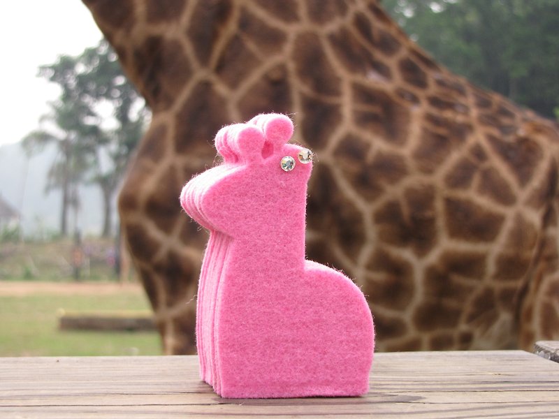 Anifelt - Giraffe - Card Stands - Other Man-Made Fibers Pink