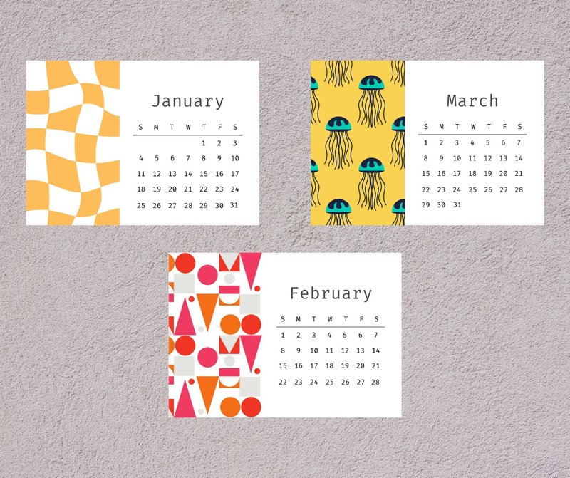 ปฏิทิน Modern Motion 2026 - งานดีไซน์ดิจิทัลอื่นๆ - วัสดุอื่นๆ 