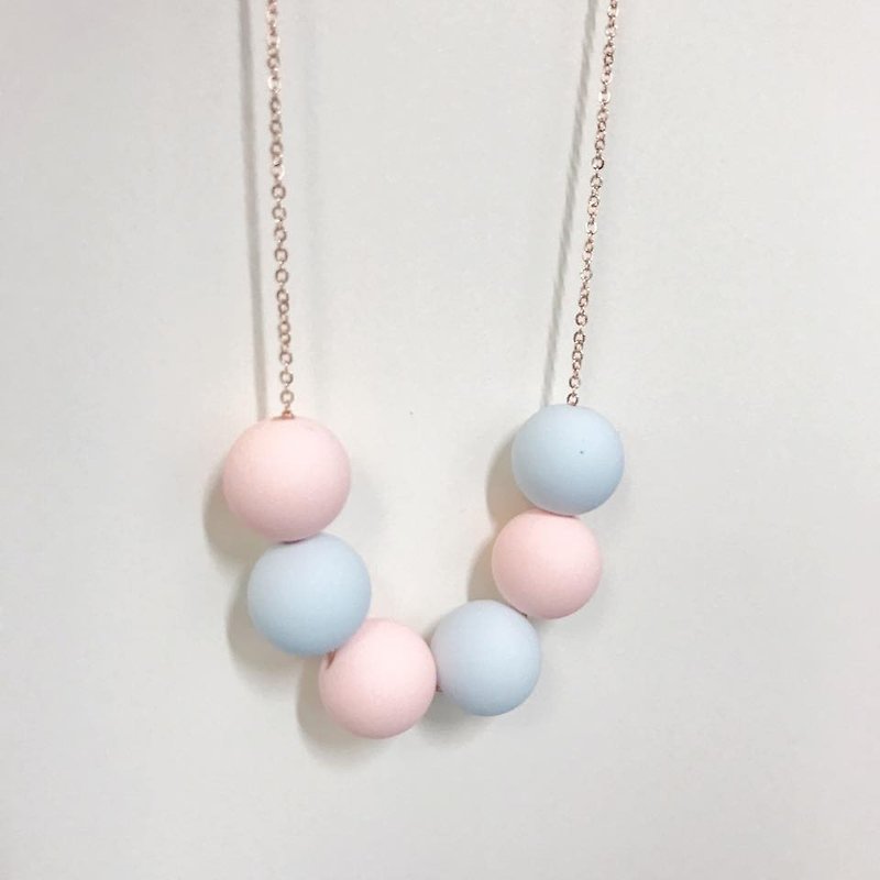 Pastel Pink Blue Necklace Christmas Birthday Bridalshower Gifts Wedding - Chokers - Other Materials Pink