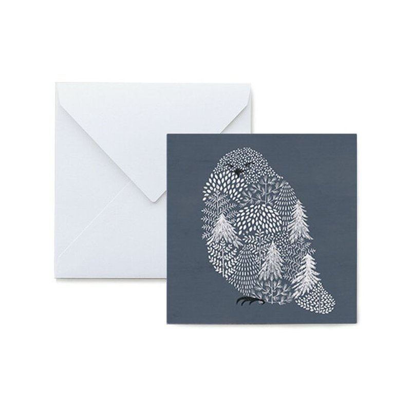 Fluffy message card Snow owl - Cards & Postcards - Paper Blue