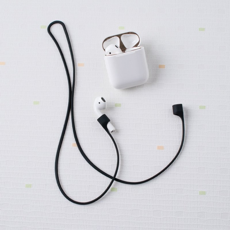 【超值85折】AirPods組合包-運動磁吸版防丟繩+抗汙防塵超薄鎳片 - AirPods/耳機保護套 - 其他材質 銀色