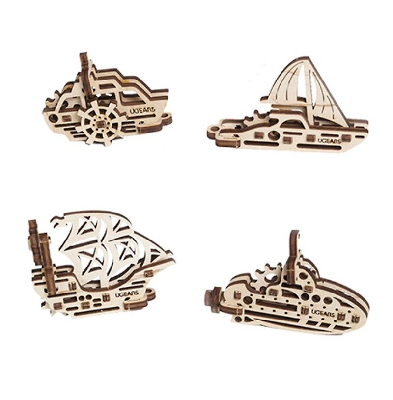 /Ugears/ Ukrainian wooden model hand itch series-hand itch boat group - Gadgets - Wood Khaki