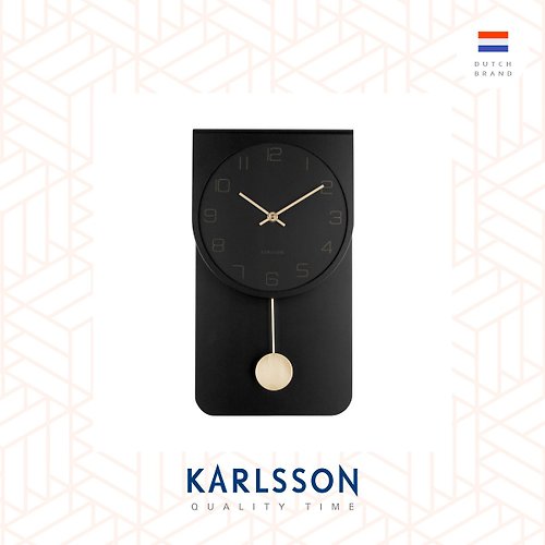 Ur Lifestyle 荷蘭Karlsson, Casa系列黑色搖擺掛鐘Wall clock Casa pendulum