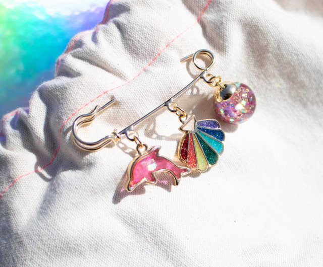 レインボーボックス イルカブローチ ブローチ ジュエリー スワロフスキークリスタル付き レディース ブローチ&ピン