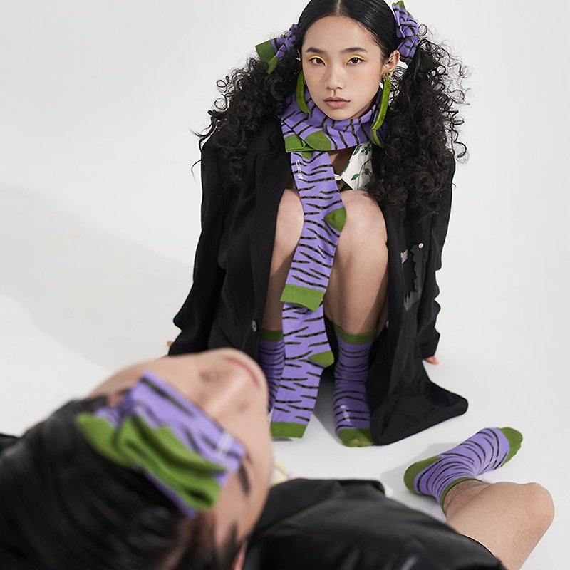Tinylure - Te vegetable market series socks [tiger pattern pea socks] - ถุงเท้า - ผ้าฝ้าย/ผ้าลินิน 