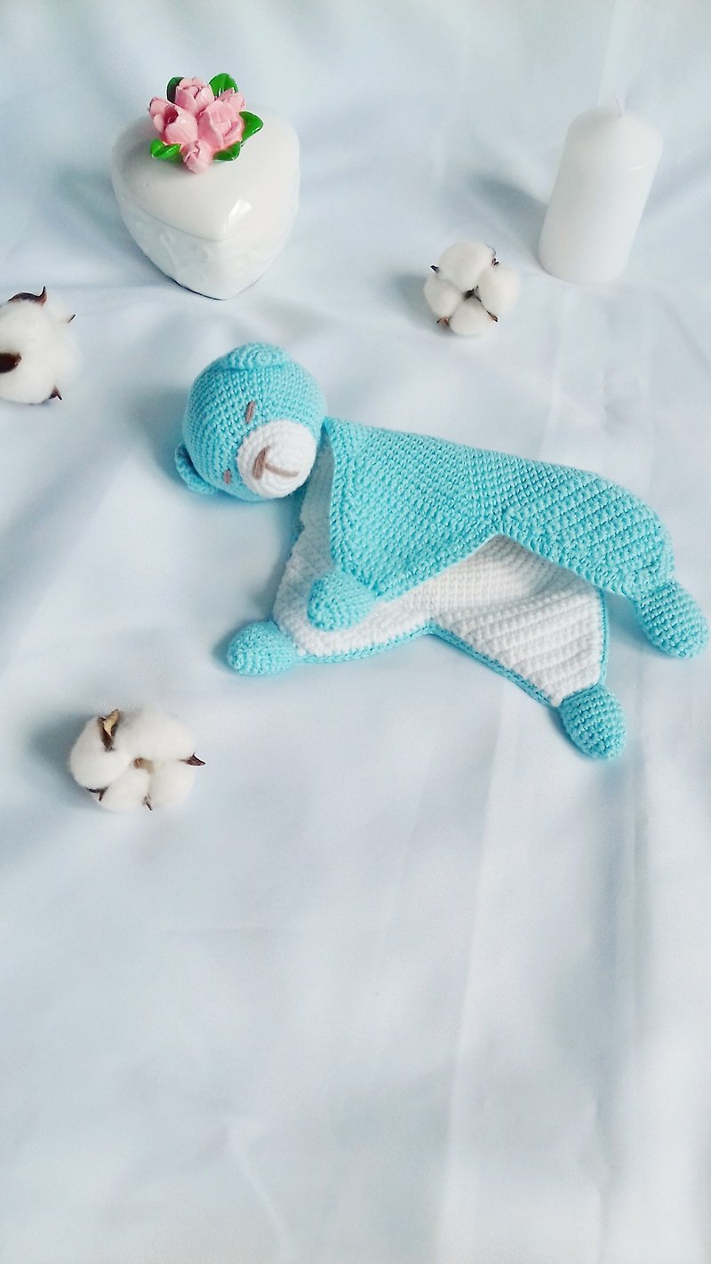 Comforter teddy bear toy baby shower gift - Kids' Toys - Cotton & Hemp Blue