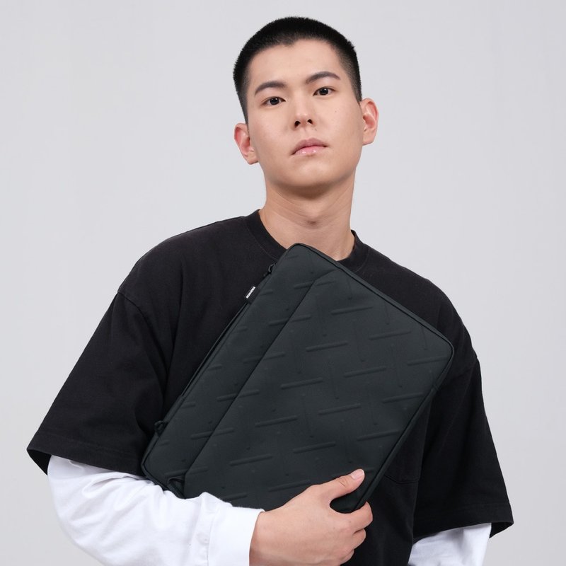 Juno 鐵花筆電包 MacBook 14 吋-黑色 - 電腦包/筆電包 - 其他材質 黑色