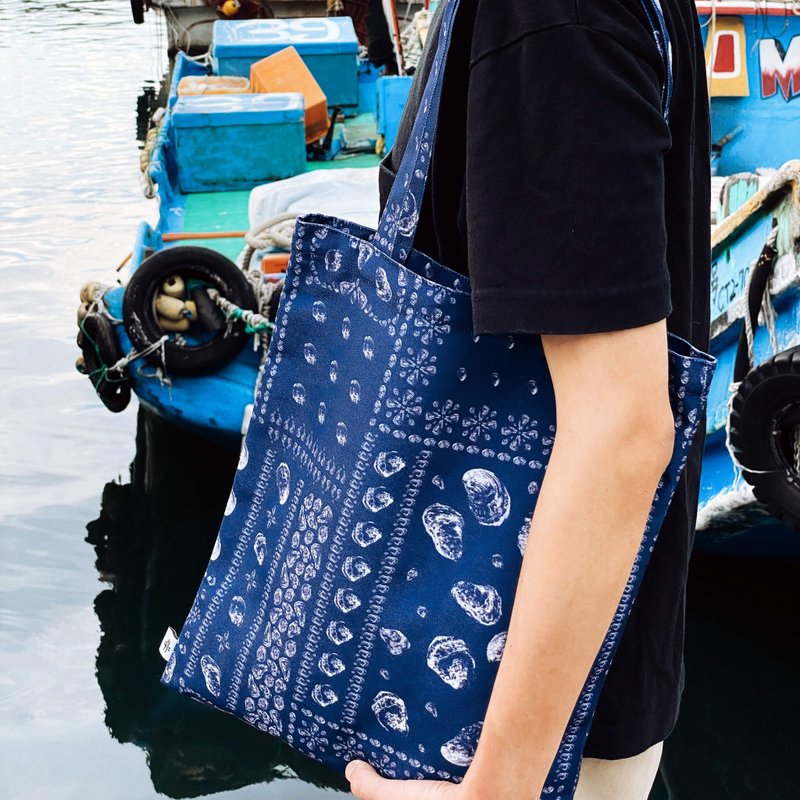 【錦源興】蚵仔提袋 l 托特包 購物袋 帆布袋 大容量 A4 印花 - 手提包/手提袋 - 聚酯纖維 多色