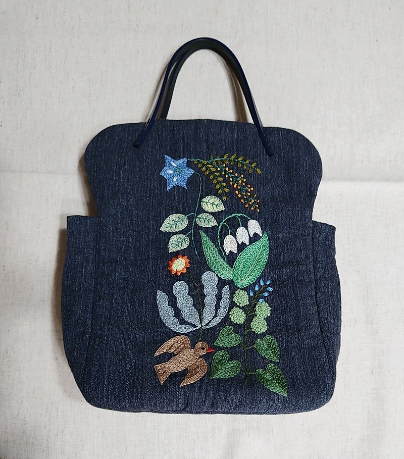 summer embroidered tote bag - Handbags & Totes - Cotton & Hemp 