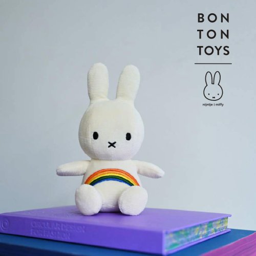 Miffy × BON TON TOYS BON TON TOYS Miffy米菲兔彩虹填充玩偶-象牙白 18cm