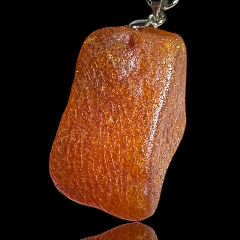 A05 原皮原礦紅茶珀設計款吊墜項鍊 純天然無人工 皮紋完整 能量 - 項鍊 - 其他材質 咖啡色