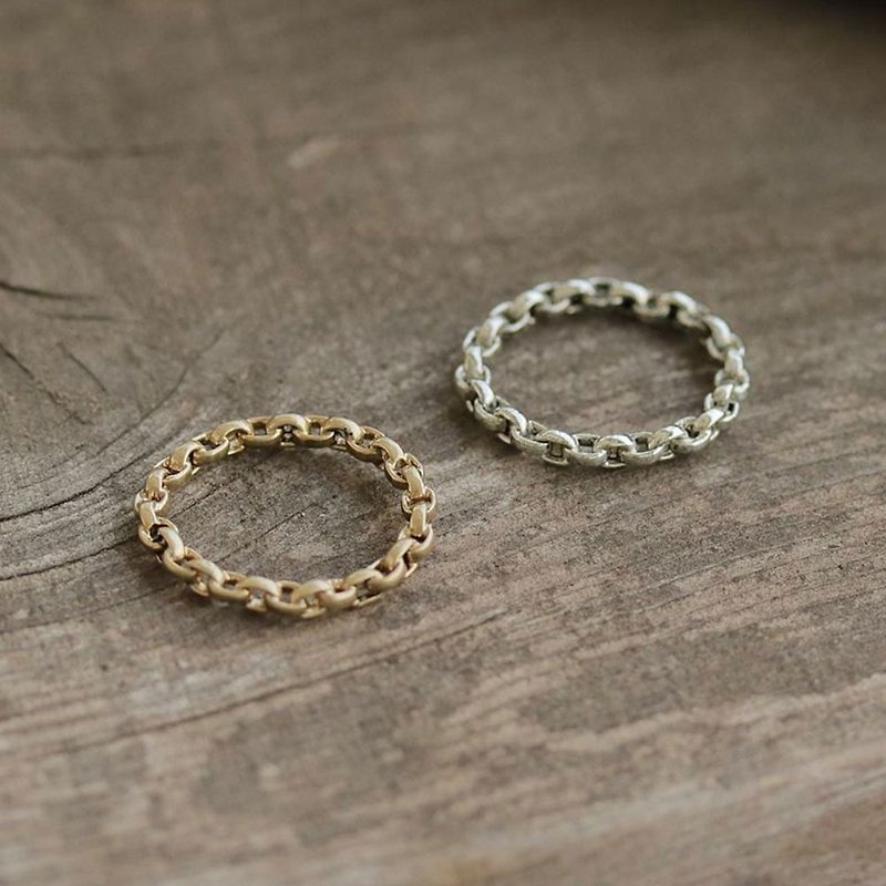 [Made in Japan] Retro Chain Ring #13 Retro Jewelry - แหวนทั่วไป - ทองแดงทองเหลือง สีทอง