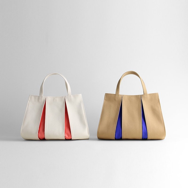 KOSHO ougi Canvas Tote Bag PH Made in Japan lightweight with snap fastener - Handbags & Totes - Cotton & Hemp White