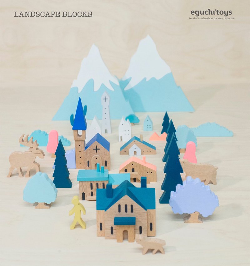 Landscape Blocks - Medium - ของเล่นเด็ก - ไม้ สีกากี