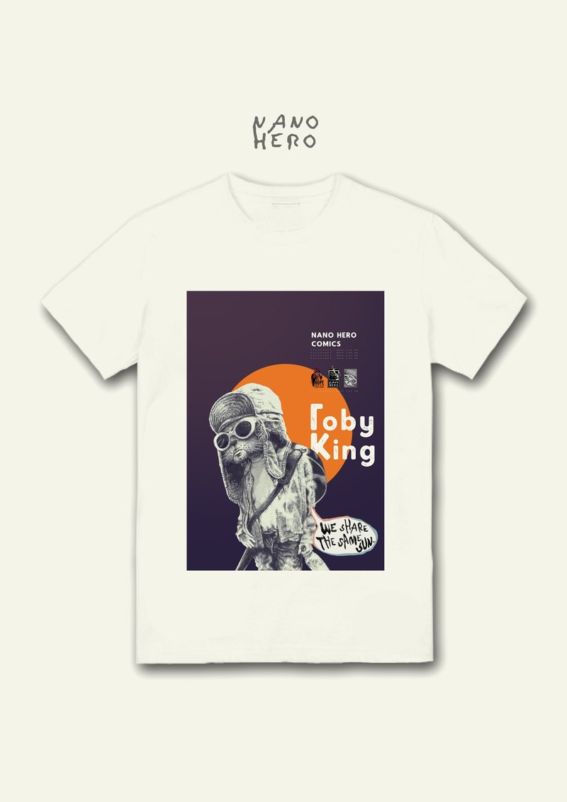 橘太陽 T-shirt T恤 NANO HERO漫畫T - 男 T 恤 - 棉．麻 多色