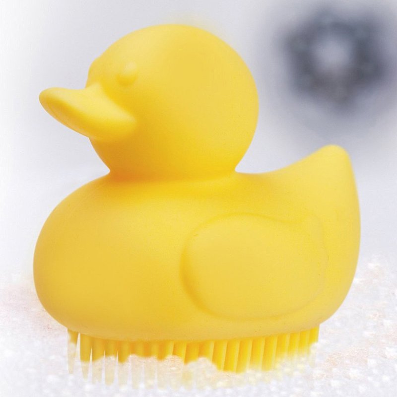[Fred & Friends] Scrubber Ducky Yellow Duck Scrubbing Brush - Body Wash - Plastic Yellow