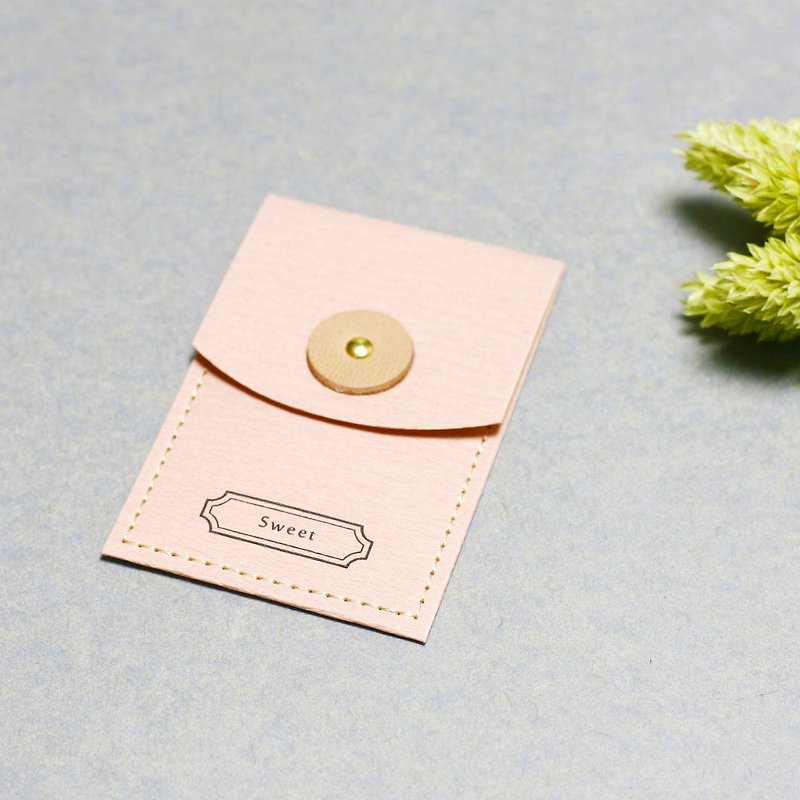 Sweet // Sakura pink) envelope with a small leather to convey the feelings - Gift Wrapping & Boxes - Paper Pink