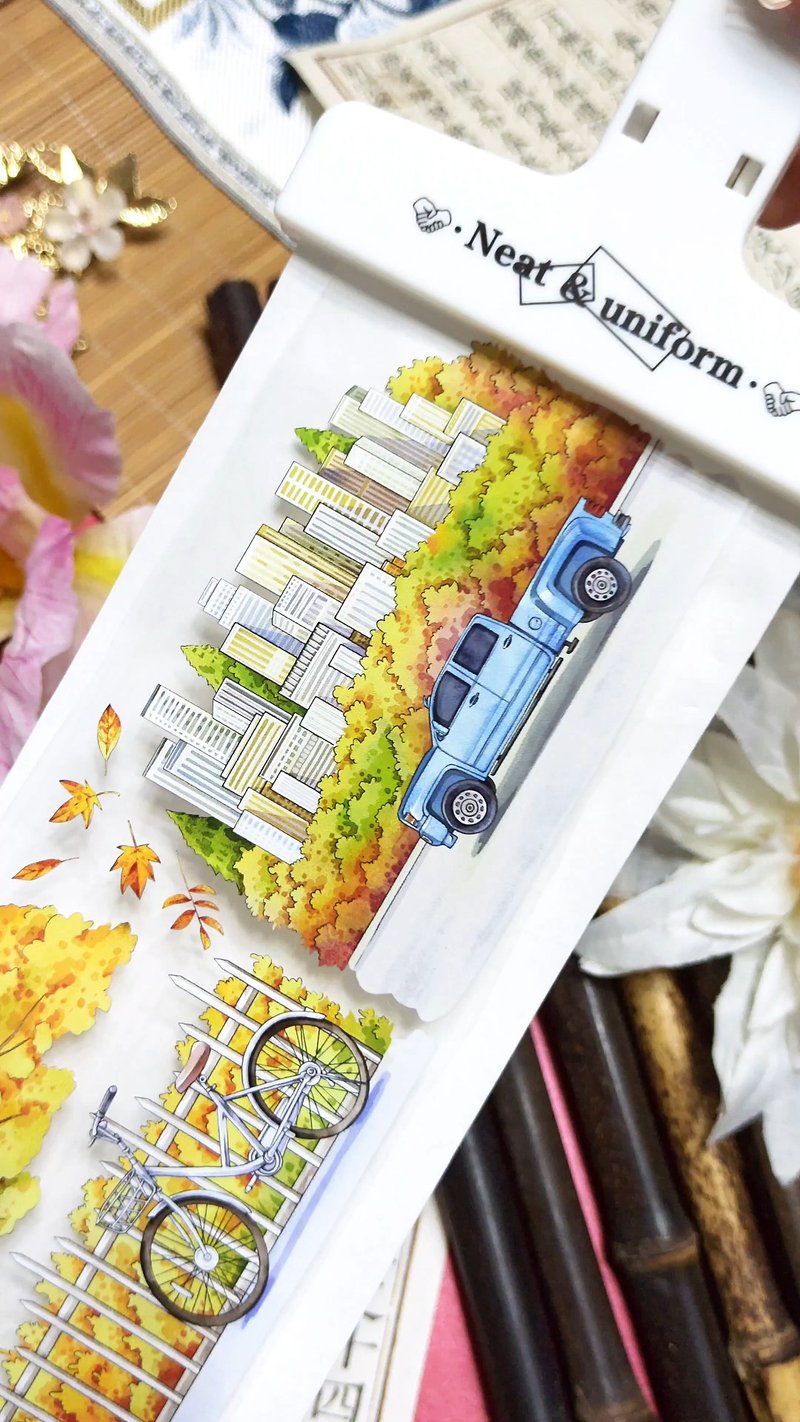 金秋絮語 PET 紙膠帶 貝殼光 5米卷 - 紙膠帶/和紙/PET - 其他材質 多色