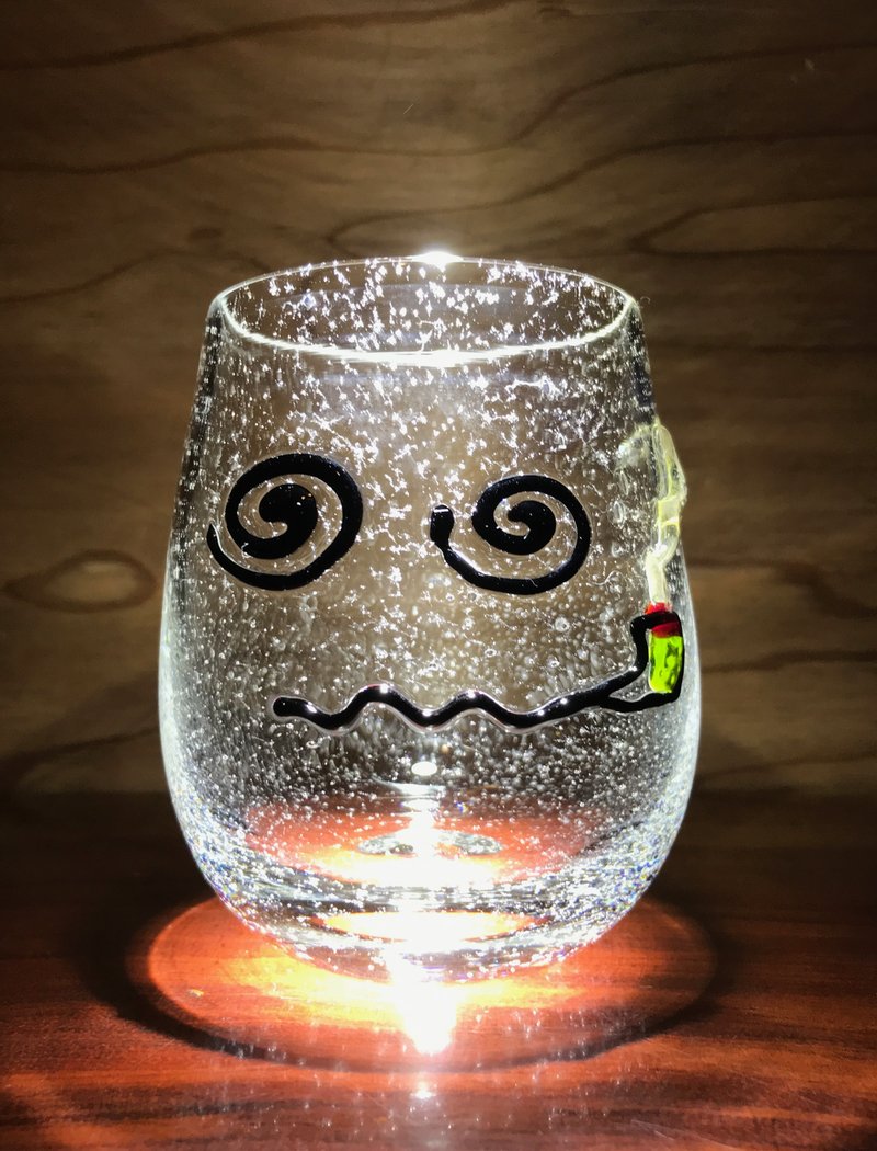 Whiskey glass Pearly Peapo 3 Charcoal glass in a wooden box - แก้ว - แก้ว สีใส