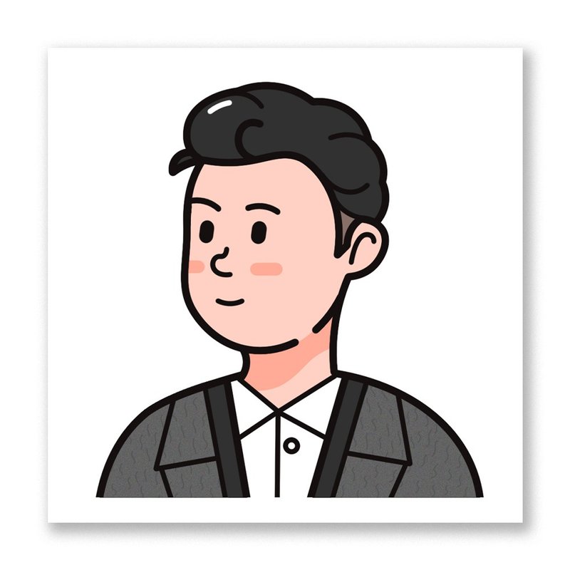 【Q版】卡通 極簡 似顏繪畫像 客製化 生日 人像 寵物 婚禮 頭像 - 電子似顏繪/繪畫/插畫 - 其他材質 