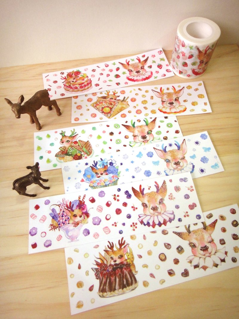 2016 version of dessert deer paper tape - Washi Tape - Paper Multicolor