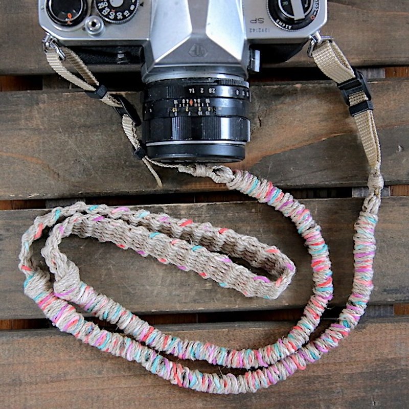 MIX hemp hemp camera strap colorful / belt - Camera Straps & Stands - Cotton & Hemp Multicolor