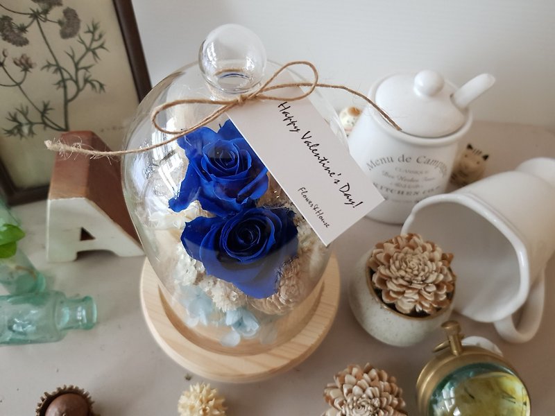 Immortal Flower + Dried Flower|Dark Blue Rose Glass Flower │ Immortal Flower - Dried Flowers & Bouquets - Plants & Flowers Blue