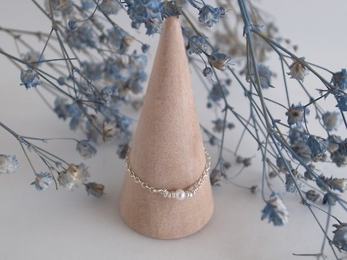 ChloMi 【戒指】鍊戒 925 純銀 基本款 珍珠戒指 情人節禮物
