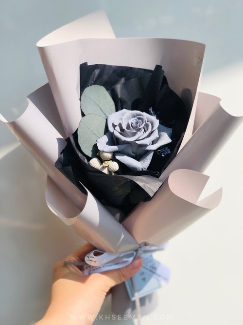 流浪蝴蝶 wbfxhm 不凋花 乾燥花 婚禮捧花 wbfxhm / Je t'aime 莫凡森林霧感灰不凋小花束四款S