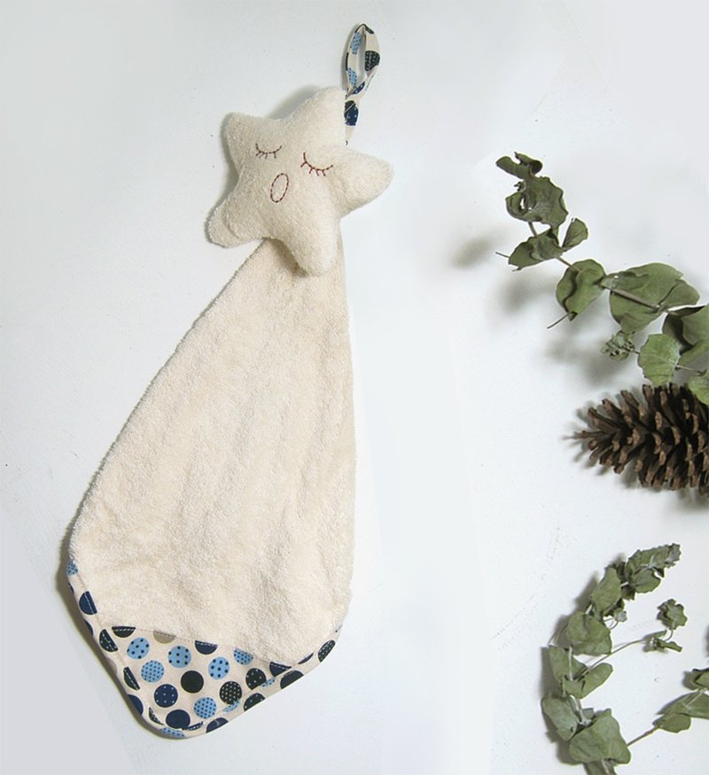 Star towel-sleeping face - Towels - Cotton & Hemp White