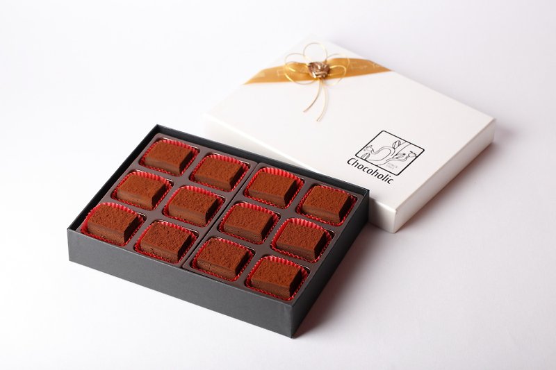 生チョコレート風味のギフトボックスの70％（12） - チョコレート - 食材 ブラウン