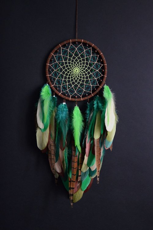 VIDADREAMS Dream catcher Brown Green Dreamcatcher natural earthy colors Native american