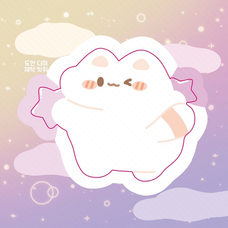 Shooting Stars cat cconeng cute animal peel off sticker (ddatchi) - 貼紙 - 紙 紫色