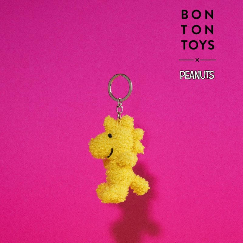 BON TON TOYS Woodstock糊塗塌客環保填充鑰匙圈-黃 7cm - 鑰匙圈/鑰匙包 - 聚酯纖維 黃色