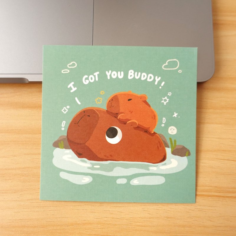 [Illustration card] I am in capybara series | capybara card | can be decorated as a gift - Cards & Postcards - Paper Blue