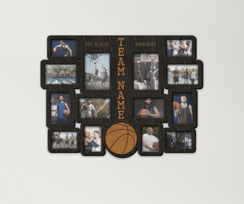 Mr.Carpenter Store Personalized basketball picture frame collage Custom sports team photo display