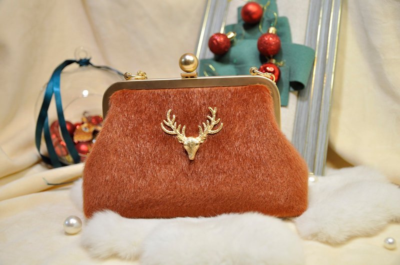 Fawn single shoulder messenger bag Christmas gift exchange gift to send girlfriend's bag - กระเป๋าแมสเซนเจอร์ - วัสดุอื่นๆ 