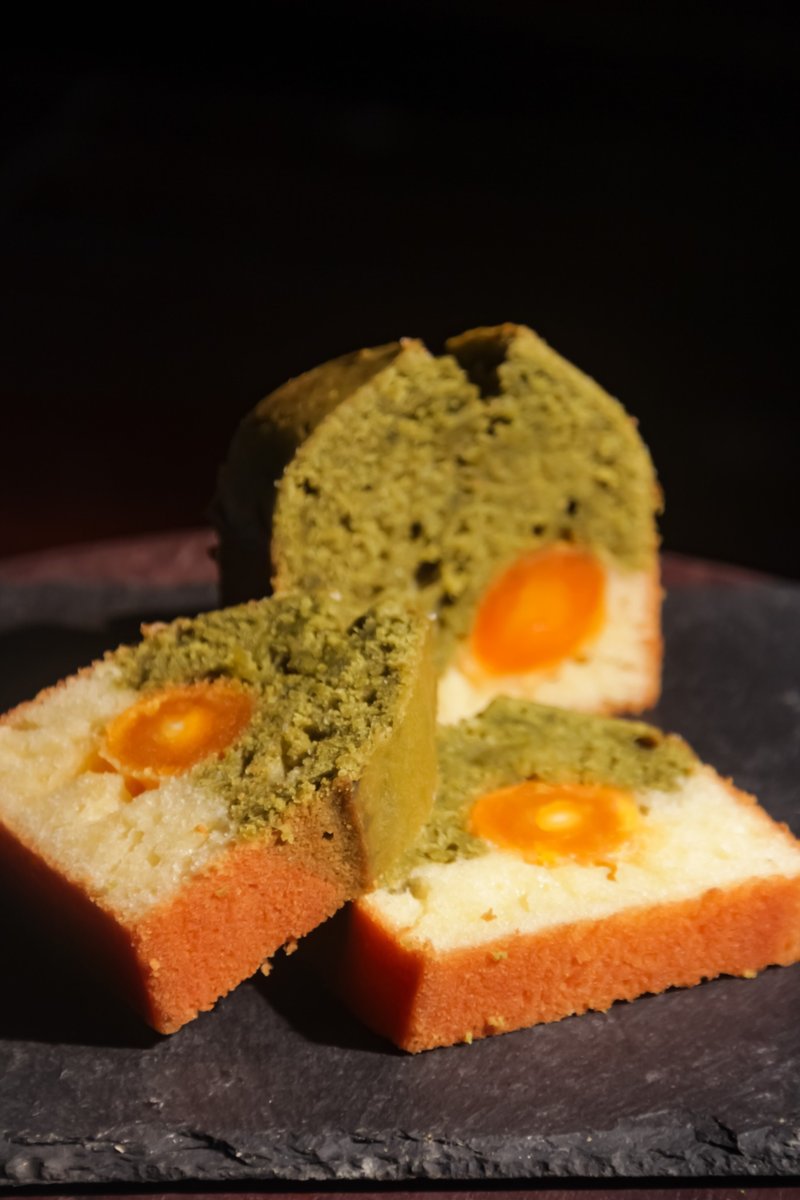 Matcha Cheese Salted Egg Yolk Pound Cake - Cake & Desserts - Other Materials 