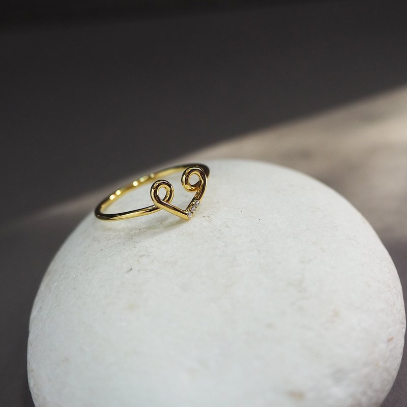 curly heart ring k - General Rings - Precious Metals Gold