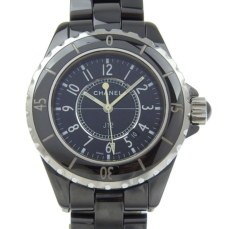 【日本直送】シャネル CHANEL J12 33mm 腕時計 H1634 セラミック クオーツ アナログ表示 黒文字盤 ボーイズ【中古】 - 女錶 - 陶 黑色