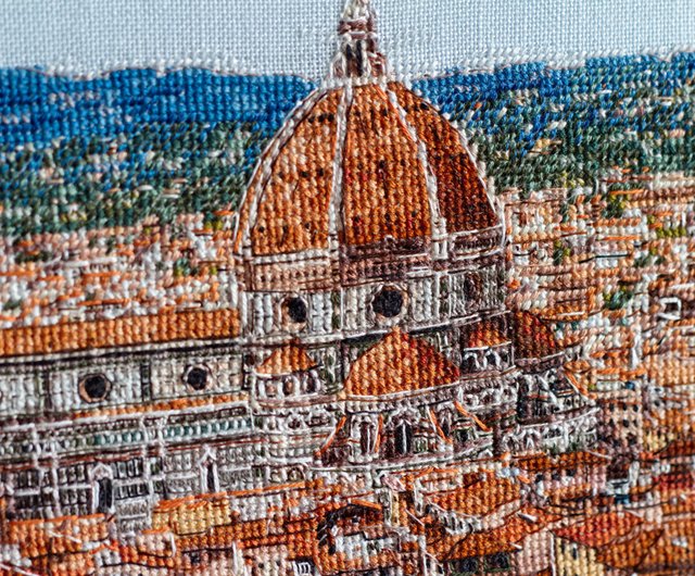 守屋多々志、サンタ・マリア・デル・フィオーレ、画集画、額装付 デジタル】サンタ マリア デル フィオーレ大聖堂 (イタリア