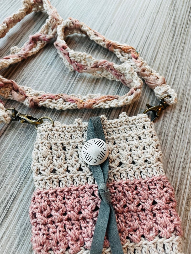 革物製織丨現貨丨手機揹袋套組_長度可調_沙漠玫瑰 - 其他 - 棉．麻 