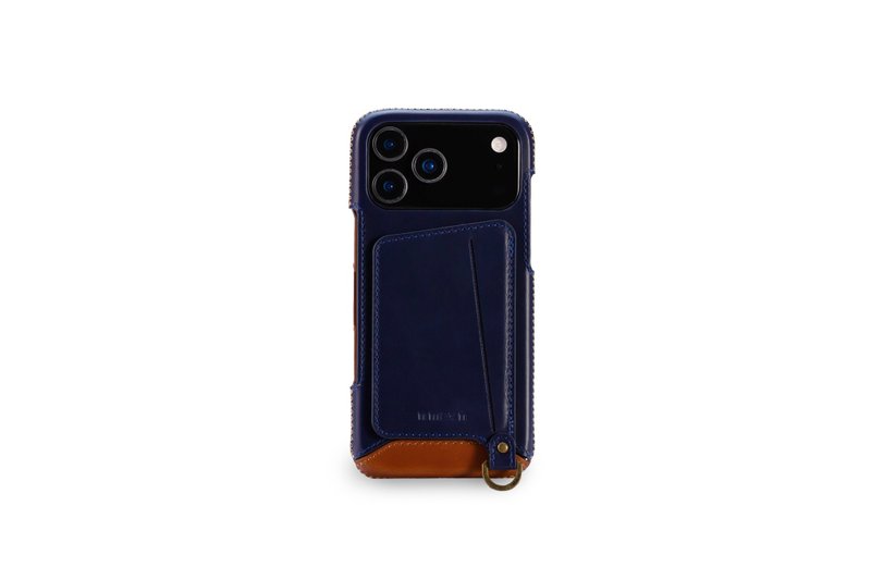 iPhone 17 Pro Max 經典系列-磁吸站立卡袋手機皮套-海軍藍 - 手機殼/手機套 - 真皮 藍色