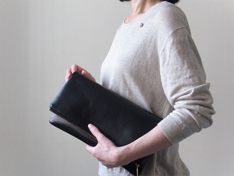 大人のシックな装いに Clutch Bag  黒  カレン クオイル - 手提包/手提袋 - 真皮 黑色