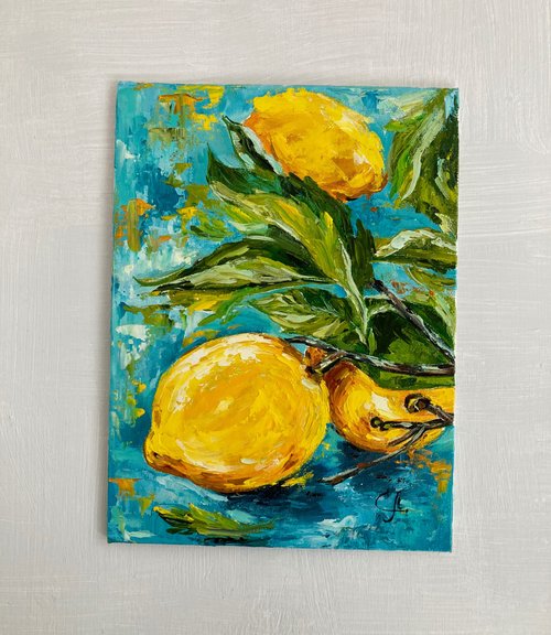 【F10号】レモンクラゲが通る 油彩 原画 油絵 絵画 painting レモン 油彩画 森田和昌 | nuancebeans