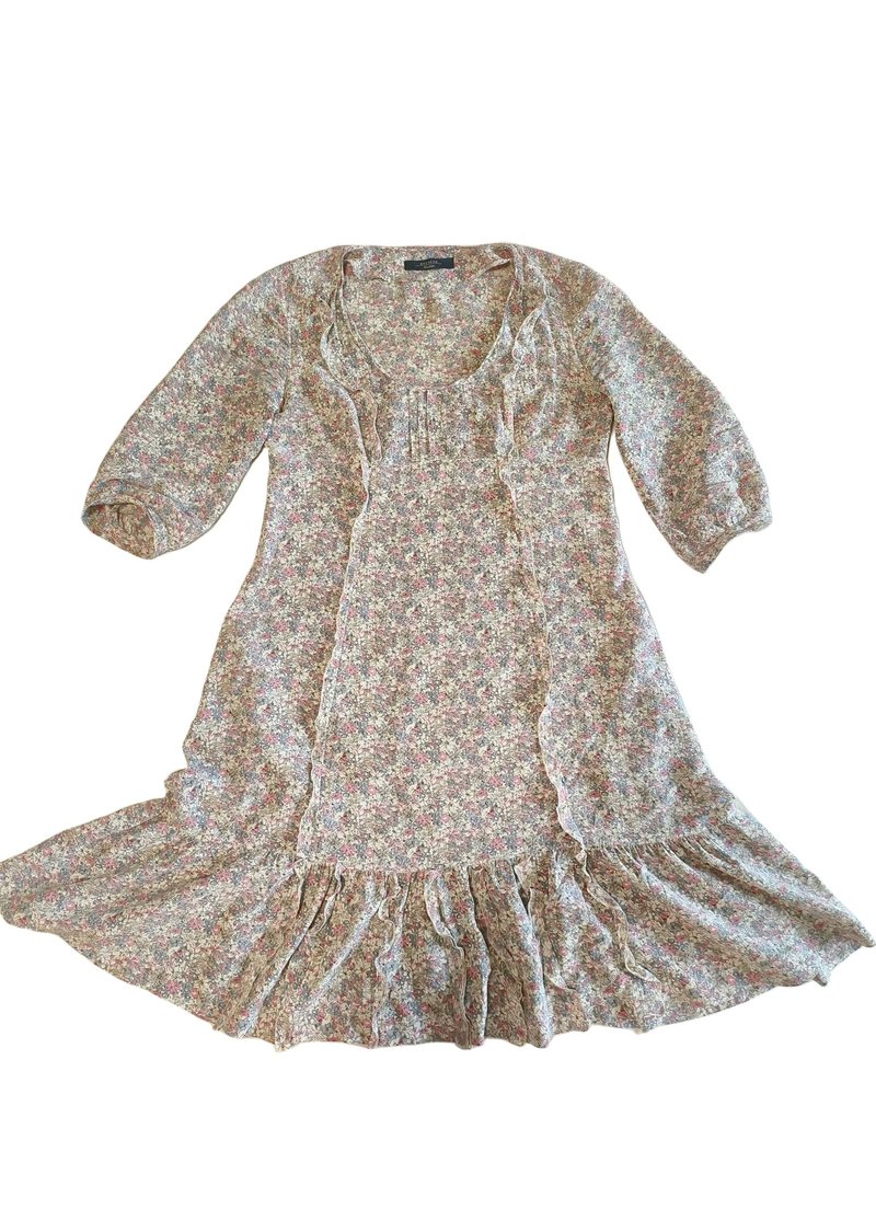 Max Mara mid-century French floral dress - ชุดเดรส - ผ้าไหม ขาว