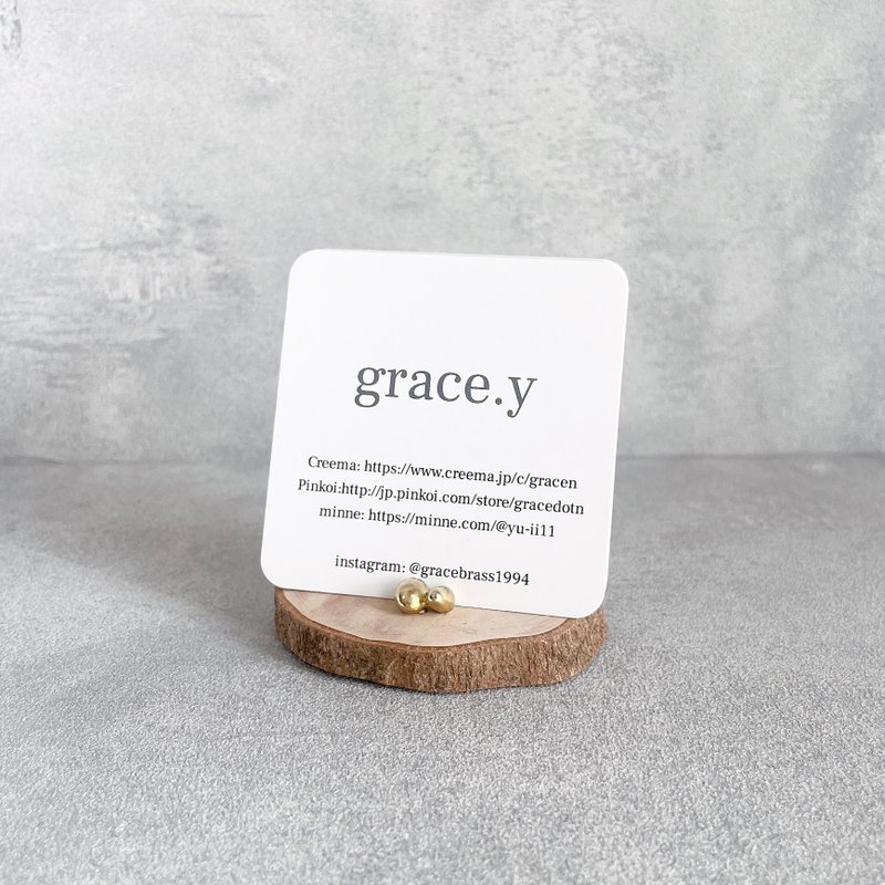 Natural wood brass bead business card stand - Card Stands - Wood Khaki